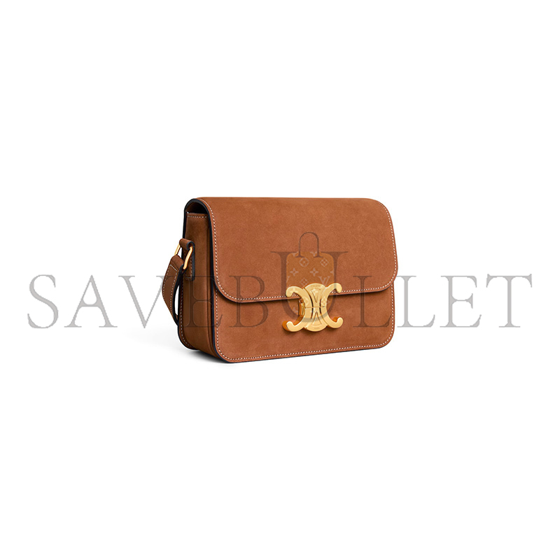 CELINE TEEN TRIOMPHE BAG IN NUBUCK CALFSKIN 188423GR5.02CM (18.5*13.5*7cm)